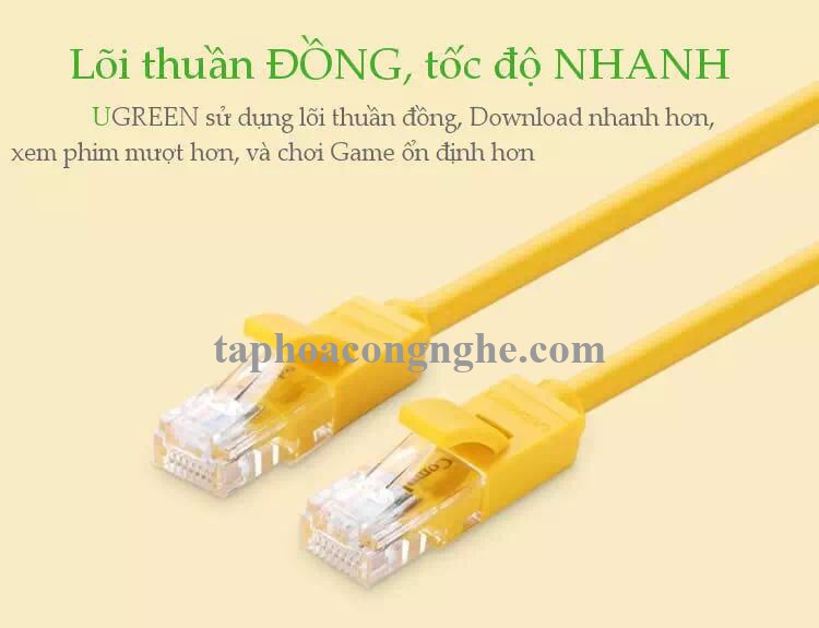 Ugreen 30642 10M màu Vàng Cáp mạng LAN CAT5E UPT NW103 30030642